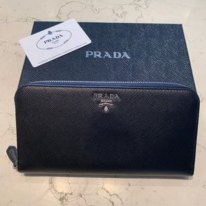 PRADA Large Saffiano Zip-Around Wallet
